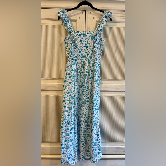 Draper James Blue and White Floral Midi Dress, Small - Picture 2 of 16